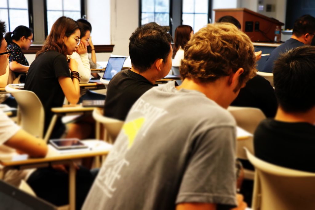 Data Analytics students at a  Probabilistic Modeling and Statistical Computing lecture  conducted by Dr Hans Engler