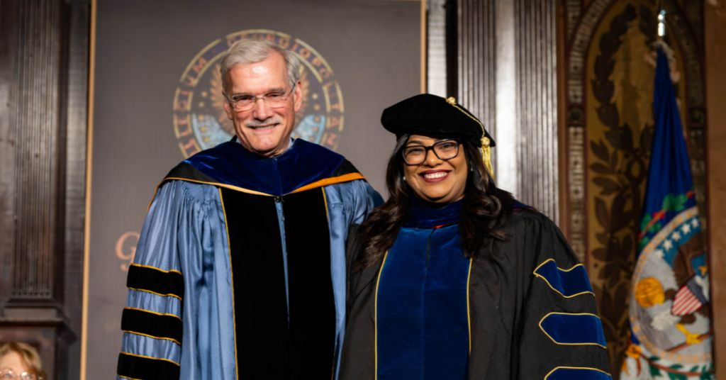 Dr. Gamage and Provost Robert Groves